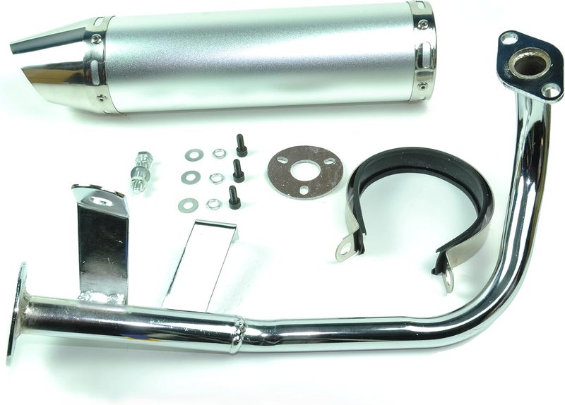 TTSS High Performance Chrome Exhaust Pipe Gy6-50 Qmb139 49cc Chinese Scooter - Image 1